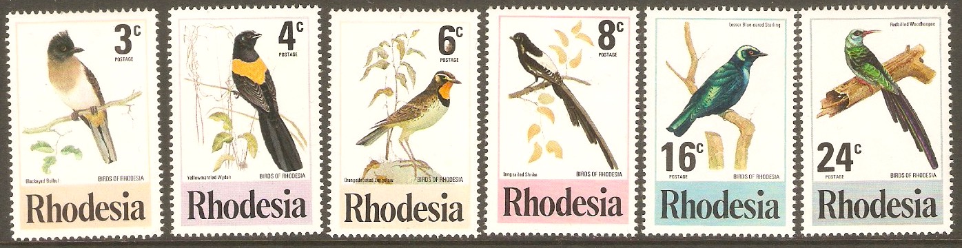 Rhodesia 1977 Birds Set. SG537-SG542.
